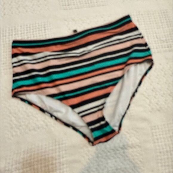 Torrid 1 striped smooth high waist swim bikini bottom SW2 2822 - Picture 8 of 10